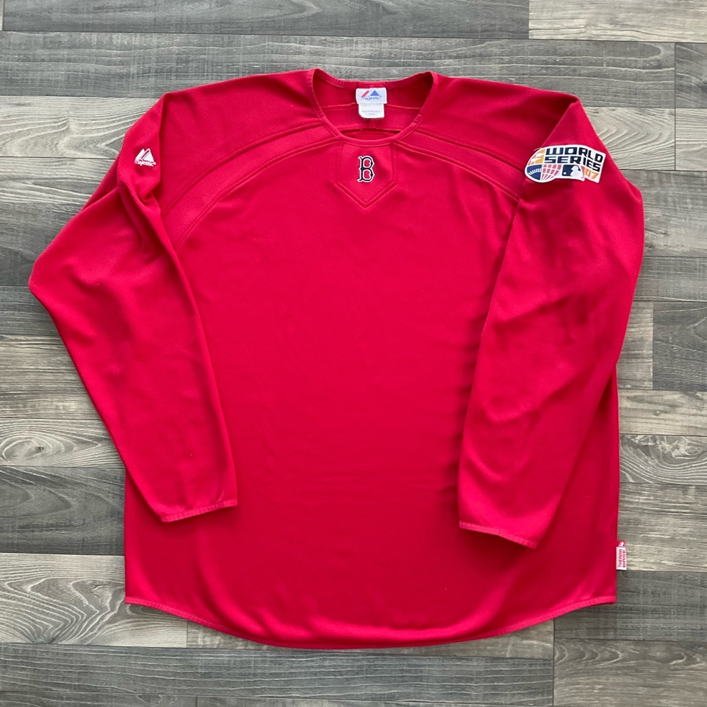Majestic MLB Boston Red Sox Crewneck Sweatshirt Men’s XXL Red World Series 2007